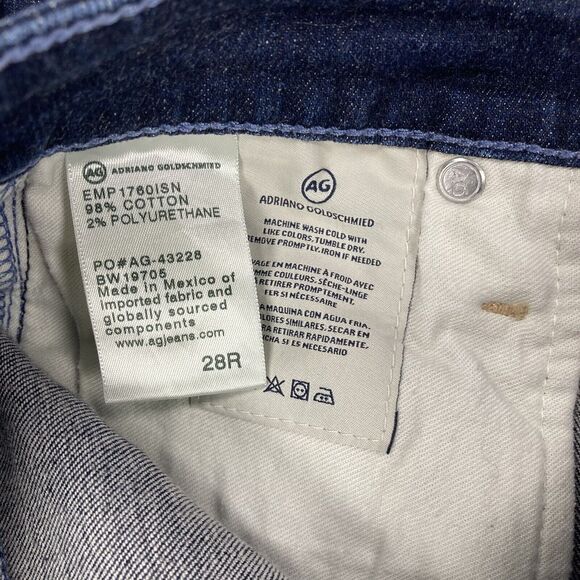 Ag Adriano Goldschmied The Mila Ankle Super High Rise Skinny Blue Jeans, Size 28 - Picture 7 of 8